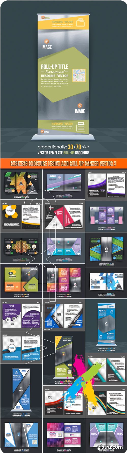 Business Brochure Design and Roll up banner vector 3