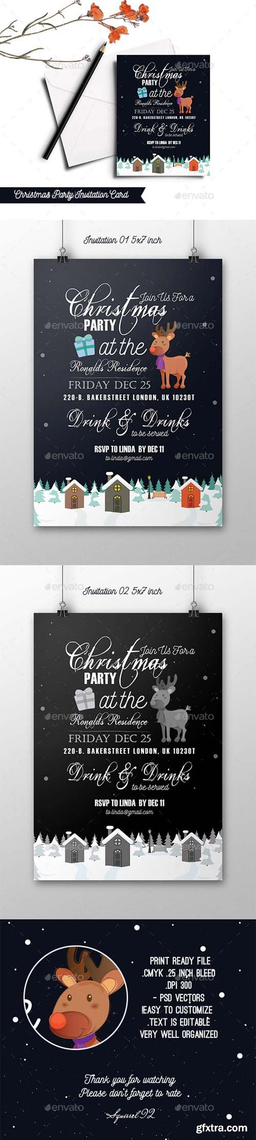 GR - Christmas Party Invitation Card 13434475