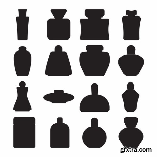 Collection of icon sticker sticker bottle bottle box package vector picture 25 EPS