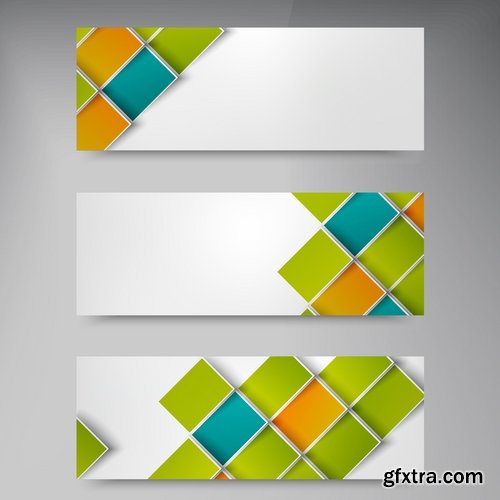 Collection business card flyer banner vector image 4-25 EPS