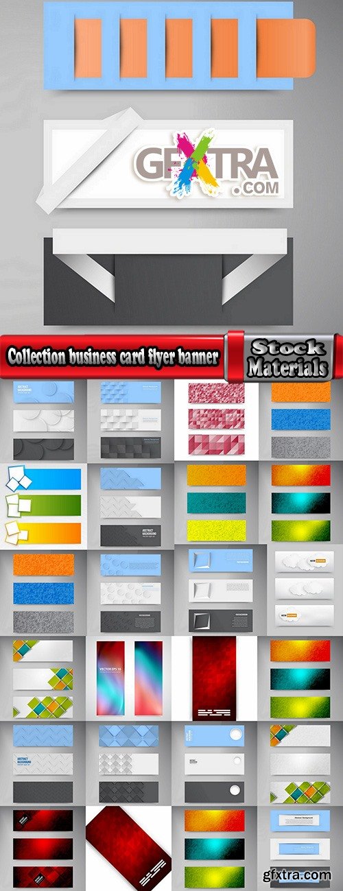 Collection business card flyer banner vector image 4-25 EPS