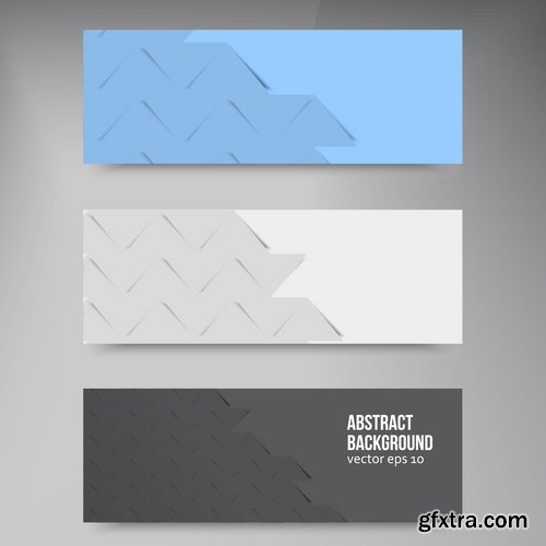 Collection business card flyer banner vector image 4-25 EPS