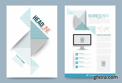 Collection of book cover template log example flyer banner vector image 25 EPS