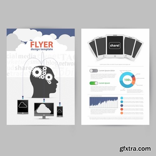 Collection of book cover template log example flyer banner vector image 25 EPS