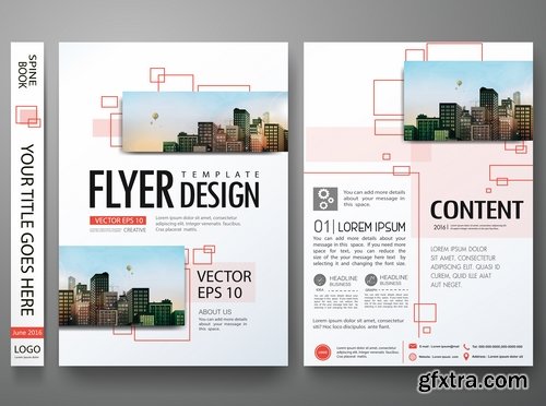 Collection of book cover template log example flyer banner vector image 25 EPS