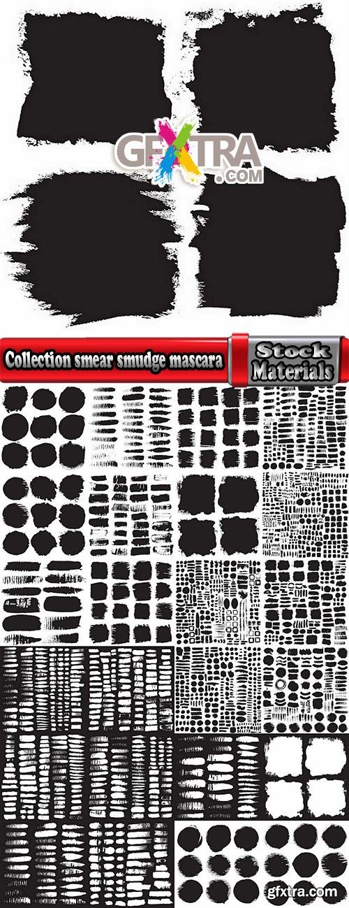 Collection smear smudge mascara retouching deco border wave line vector image 25 EPS