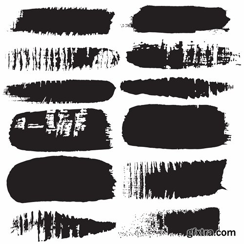 Collection smear smudge mascara retouching deco border wave line vector image 25 EPS