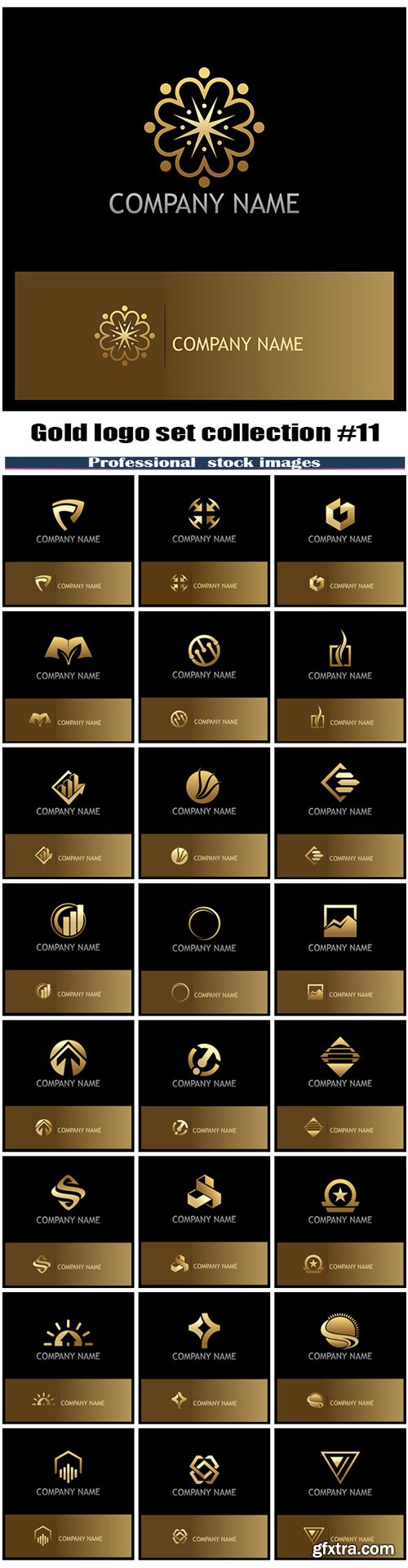 Gold logo set collection #11