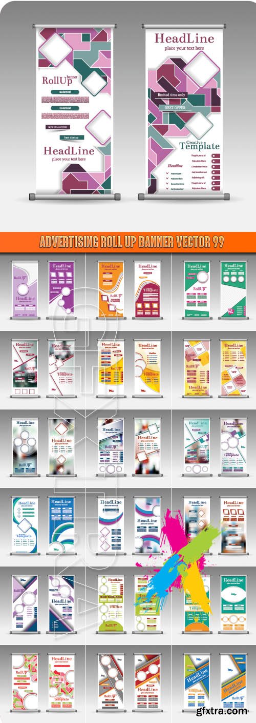 Advertising Roll up banner vector 99