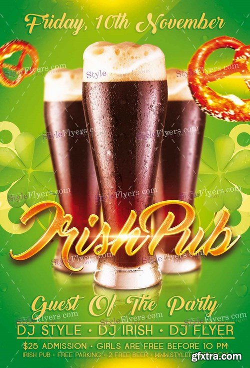 Irish Pub PSD Flyer Template + Facebook Cover