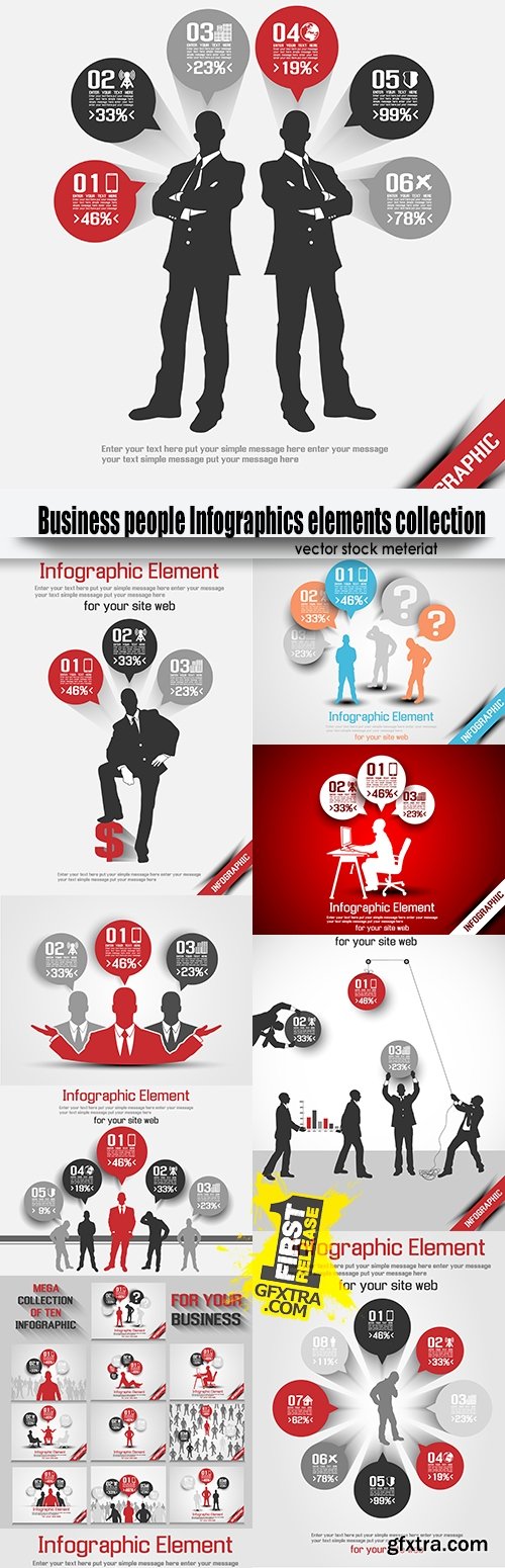 Business people Infographics elements collection