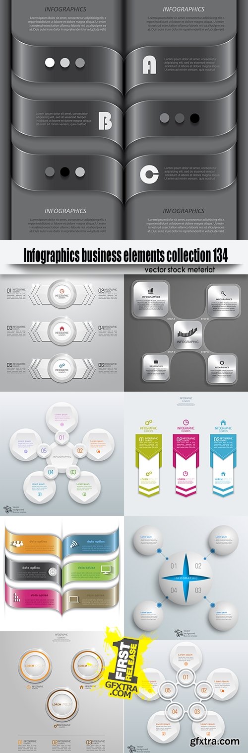 Infographics business elements collection 134