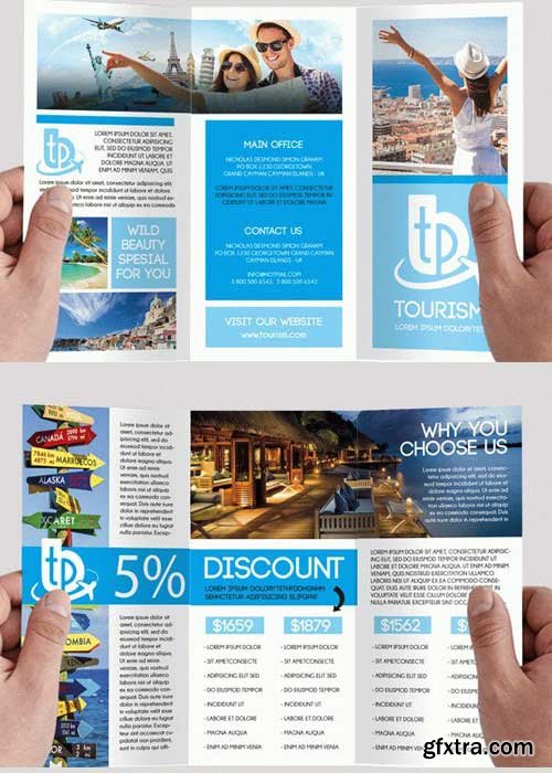 Tourism V1 PSD Tri-Fold PSD Brochure Template