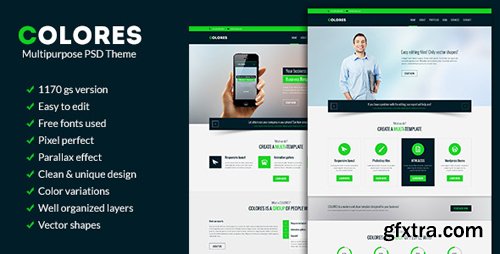 ThemeForest - Colores - Multipurpose PSD Theme 6075764