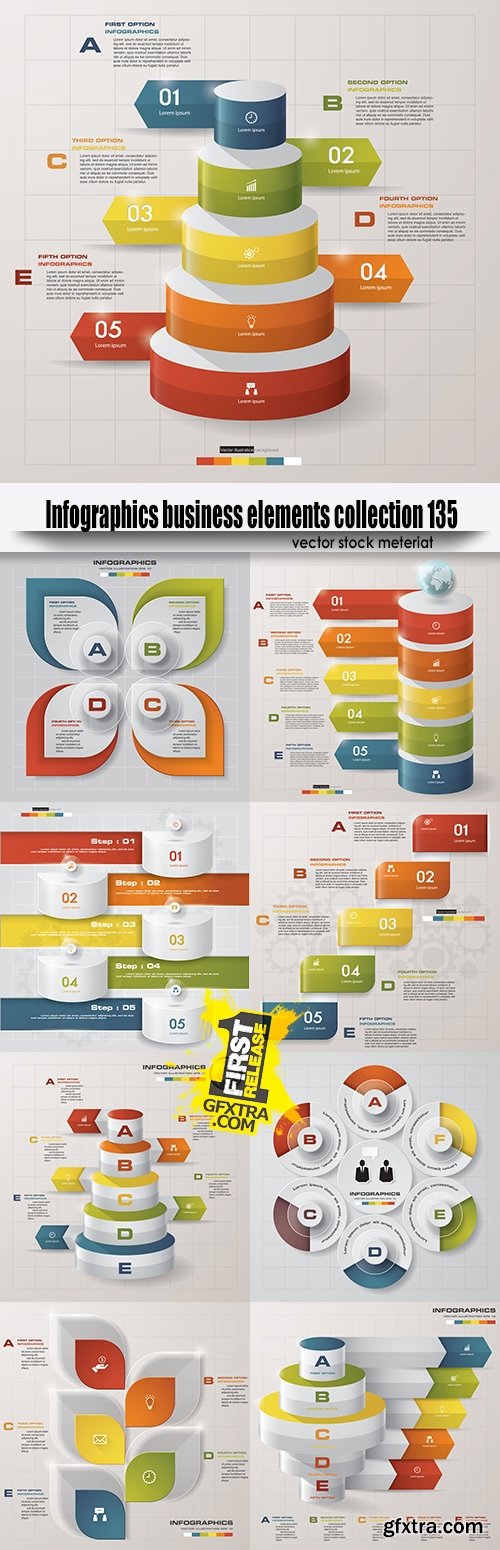 Infographics business elements collection 135