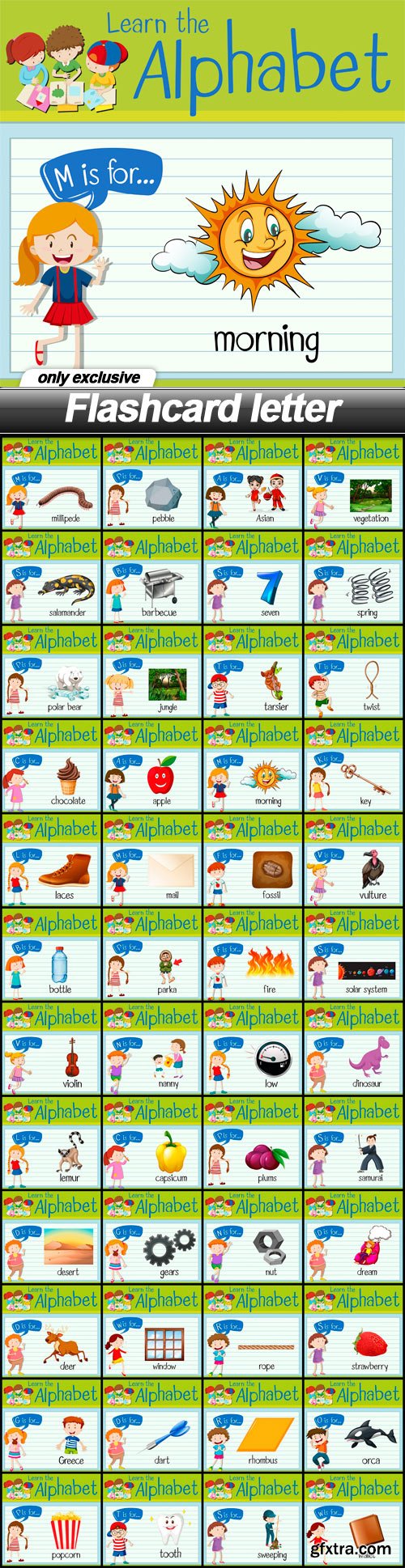 Flashcard letter - 48 EPS