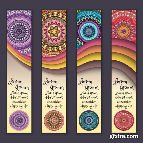 Tribal & Ethnic Ornamental Banners - 15xEPS