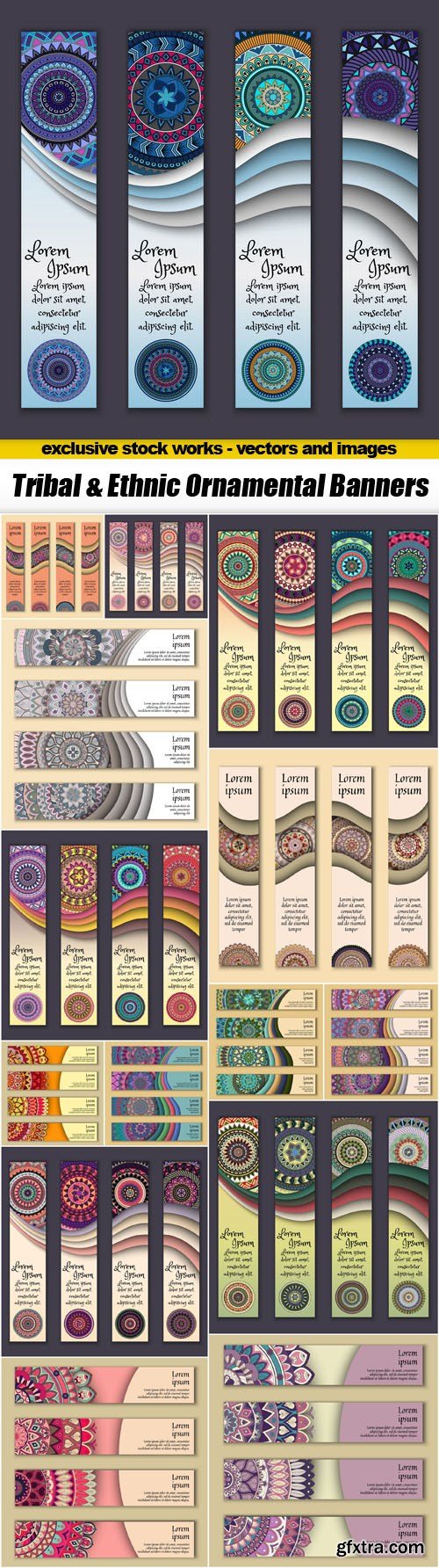 Tribal & Ethnic Ornamental Banners - 15xEPS