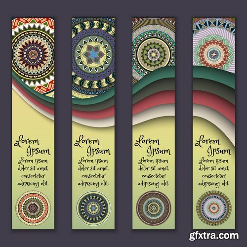 Tribal & Ethnic Ornamental Banners - 15xEPS