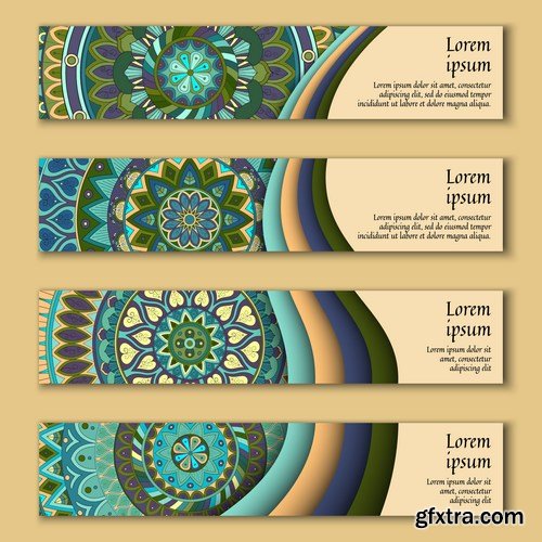 Tribal & Ethnic Ornamental Banners - 15xEPS