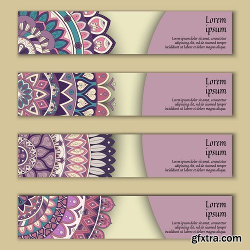 Tribal & Ethnic Ornamental Banners - 15xEPS