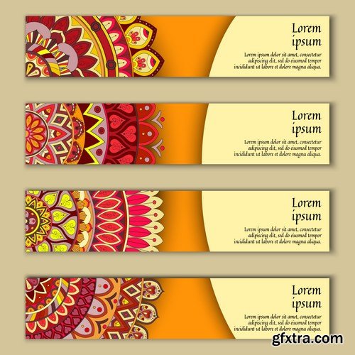 Tribal & Ethnic Ornamental Banners - 15xEPS