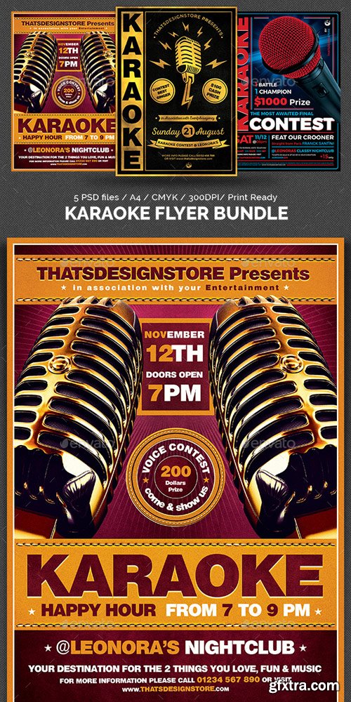 GraphicRiver - Karaoke Flyer Bundle - 18101092