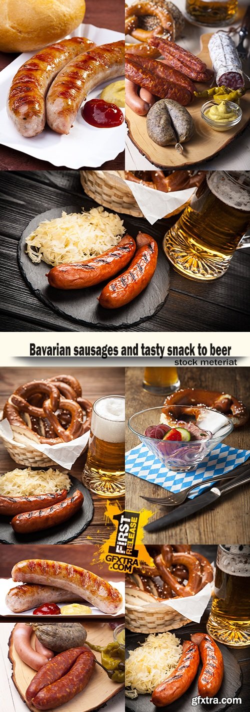 Bavarian sausages and tasty snack to beer