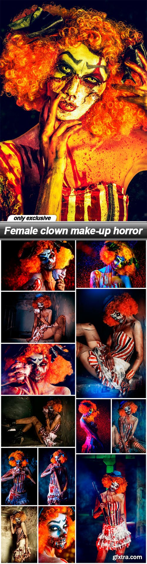 Female clown make-up horror - 14 UHQ JPEG