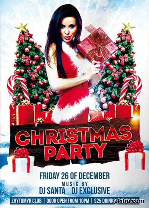 Christmas New Year X-mas Night Party Flyer PSD V2 Template