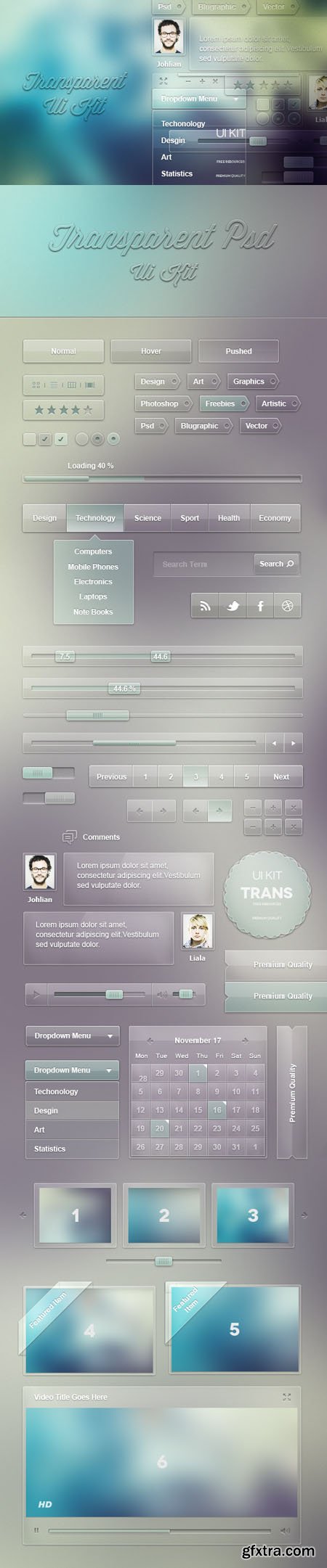 Transparent Ui Kit PSD