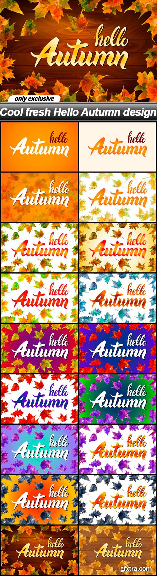 Cool fresh Hello Autumn design - 18 EPS