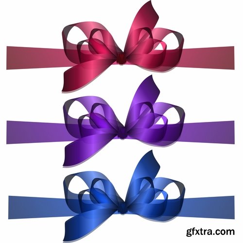 Collection of gift ribbon ribbon packing box gift surprise birthday celebration day 25 EPS