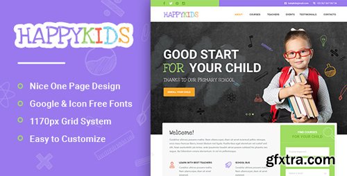 ThemeForest - HappyKids - Primary School For Children PSD 15228027