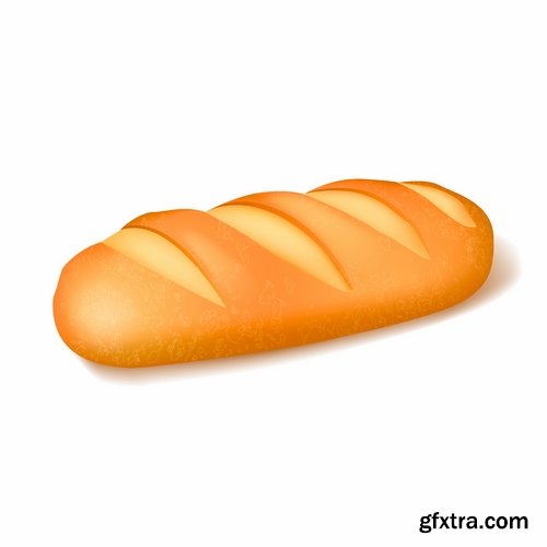 Collection of bread bun croissant bagel bakery products vector image 25 EPS