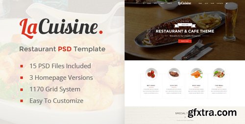 ThemeForest - LaCuisine | Restaurant PSD Template 13903738