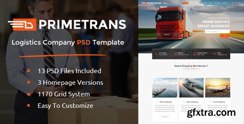 ThemeForest - PrimeTrans | Logistics PSD Template 13552356