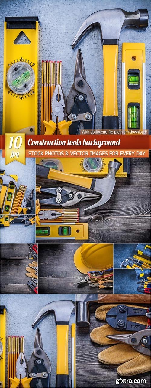 Construction tools background, 10 x UHQ JPEG