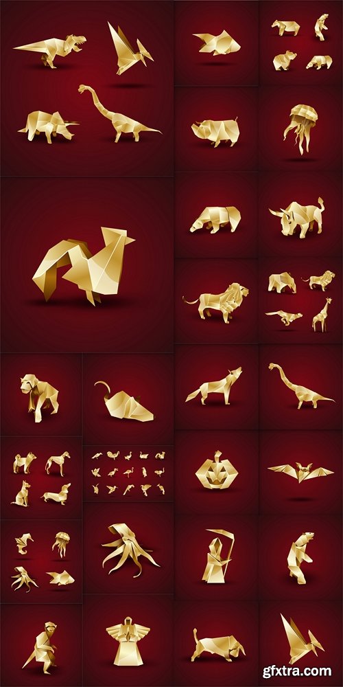 Golden origami set