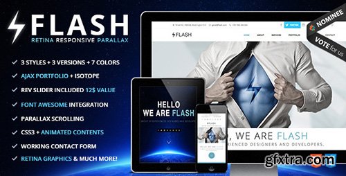 ThemeForest - Flash v1.0.2 - Retina Ready Responsive Parallax Template - 4659744