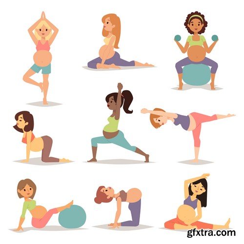 Yoga for pregnant women - 6 EPS