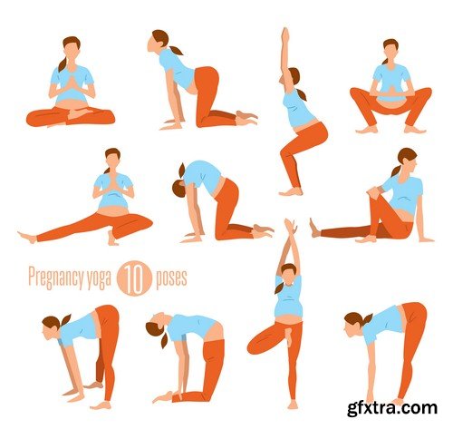 Yoga for pregnant women - 6 EPS