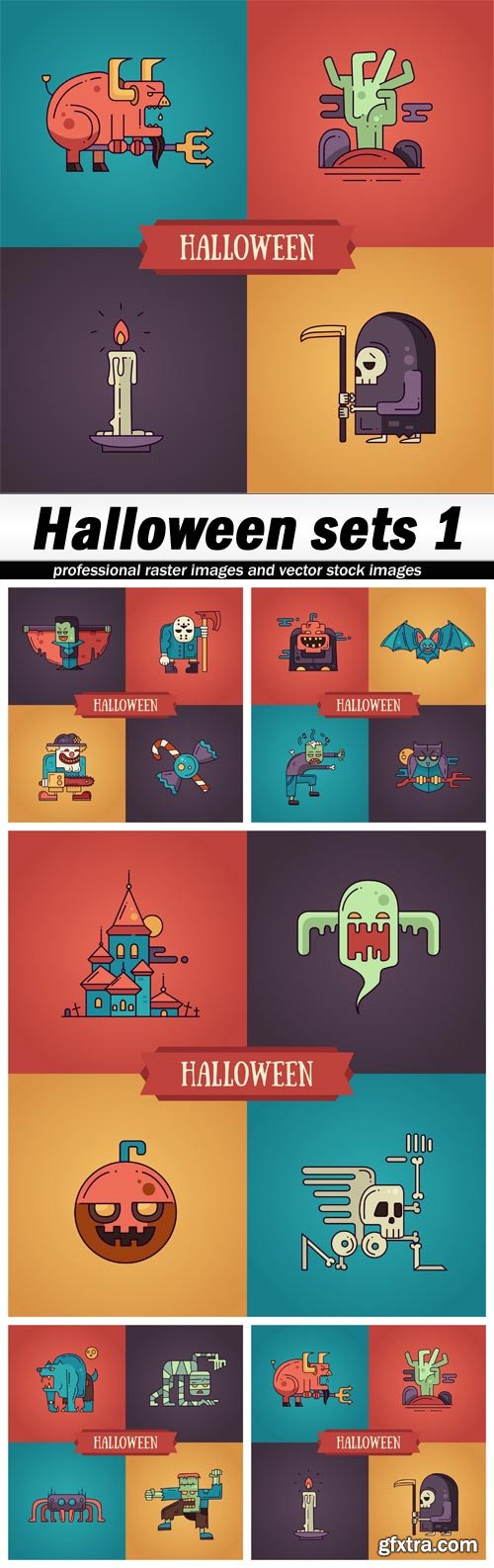 Halloween sets 1 - 5 EPS