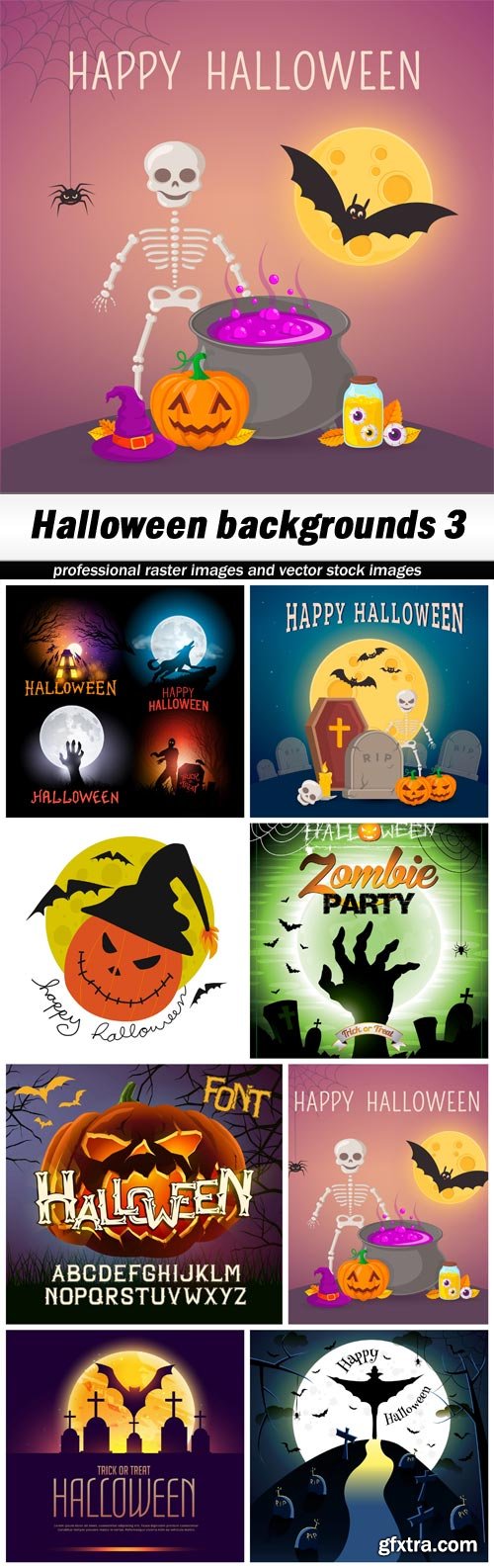 Halloween backgrounds 3 - 8 EPS