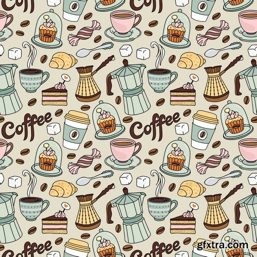 Coffee pattern 1 - 8 EPS