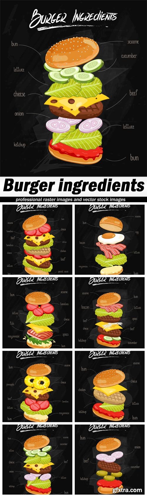 Burger ingredients - 8 EPS