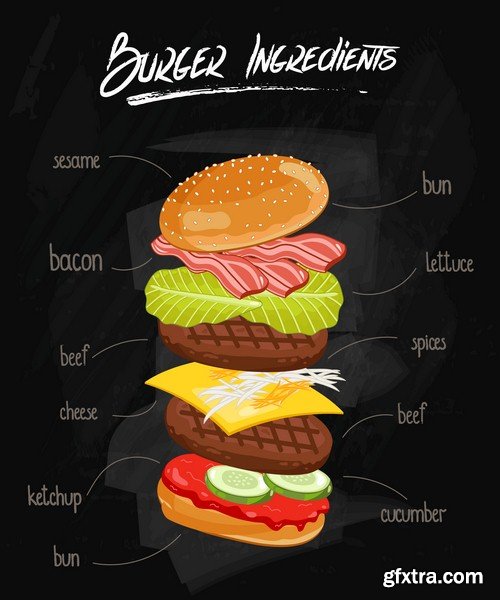 Burger ingredients - 8 EPS