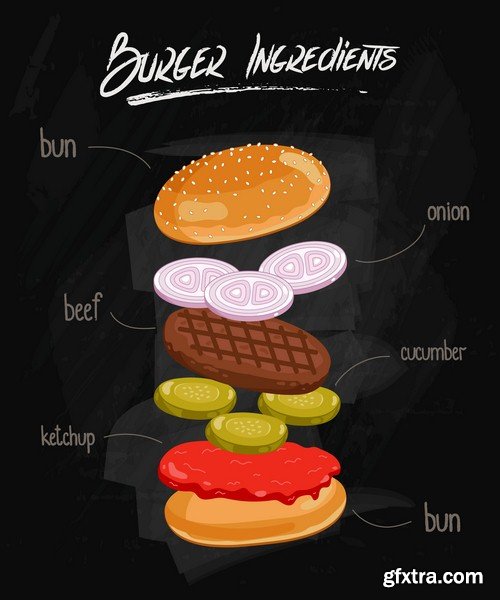 Burger ingredients - 8 EPS