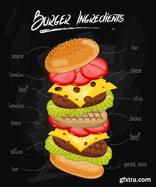 Burger ingredients - 8 EPS