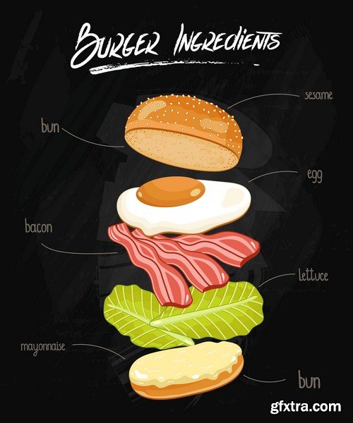 Burger ingredients - 8 EPS